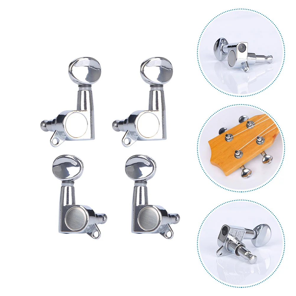 

4 Pcs Ukulele Tuners Accessories for Electric Guitar Knobs Replacement Accessory Metal