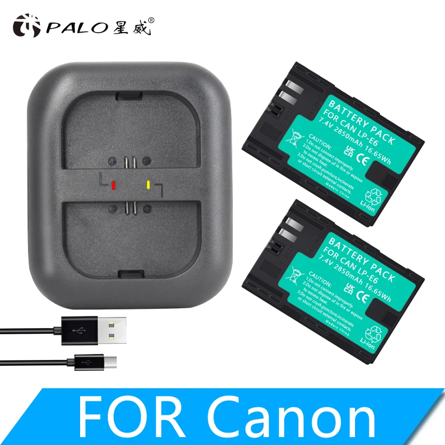 Palo Lp-E6 Lp E6 Lpe6 Batteria Per Canon E Caricabatterie Per Fotocamere Canon 5D Mark Ii Iii 7D 60D Eos 6D 70D 80D Eos 5Ds R