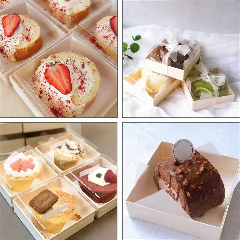 10pcs Disposable Cake Packaging Boxes with Clear Lids, Cupcake, Cookie, Bread, Burger T... - SKU DCPB2230 - UGI Packaging