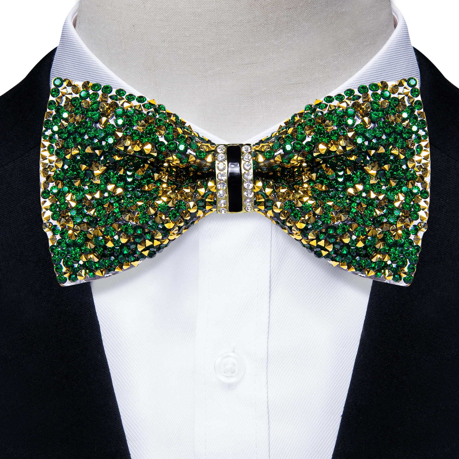 KGDUYC 1 Pezzo Papillon da uomo con strass, papillon pre-annodato, per banchetto, lunghezza regolabile, per feste di nozze, banchetti