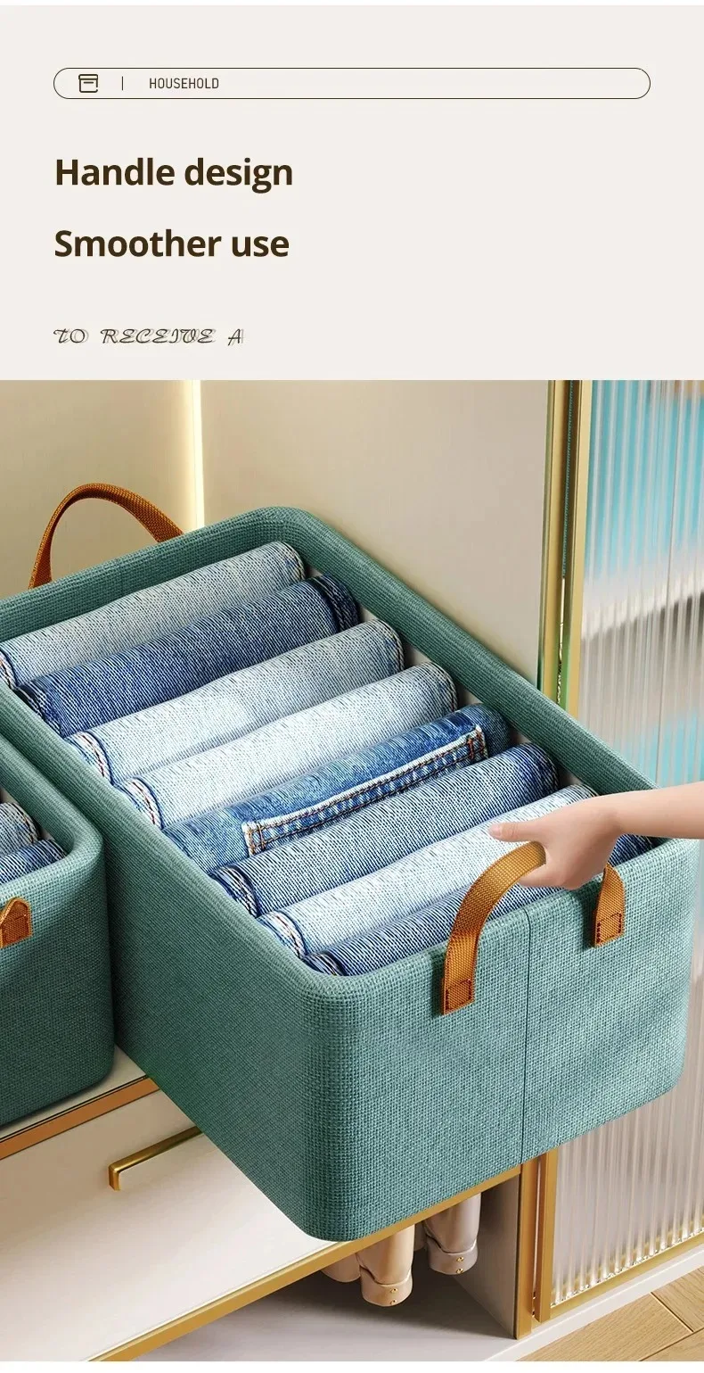 Description Picture 5 of item1Pcs Fabric Storage Basket Drawer Type Storage Box Underwear Organizer Wardrobe Organizer Clothes Foldable Organizers Clothing