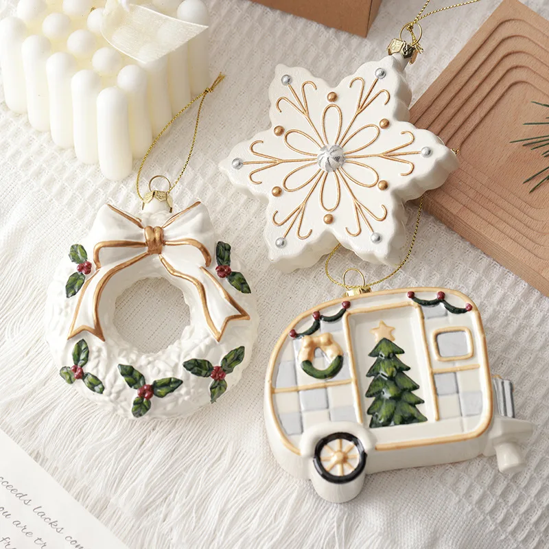 Christmas Decorations Pendants Creative Wreaths Snowflake Ornaments