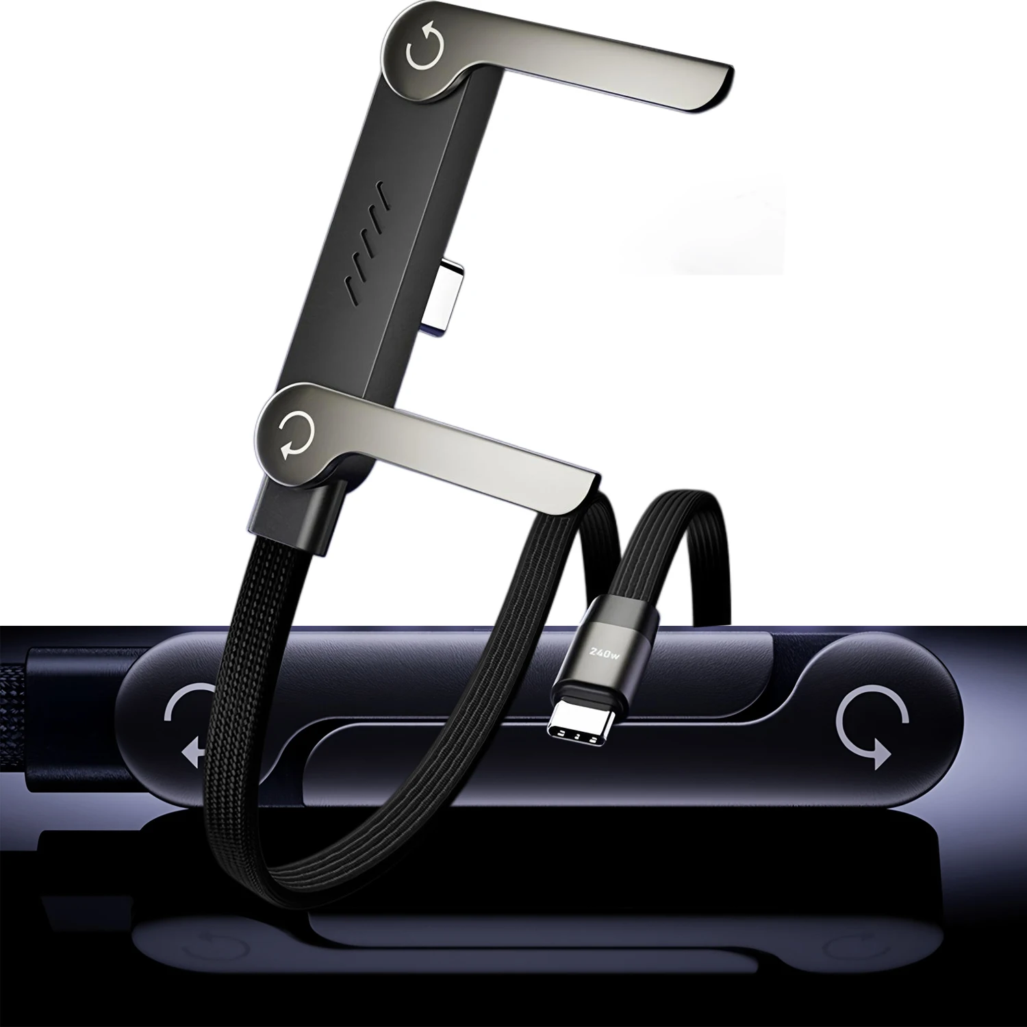 Sideways Phone Charger,Invisible Stand Charging Cable,Built In Phone Stand Charging thumbnail 6