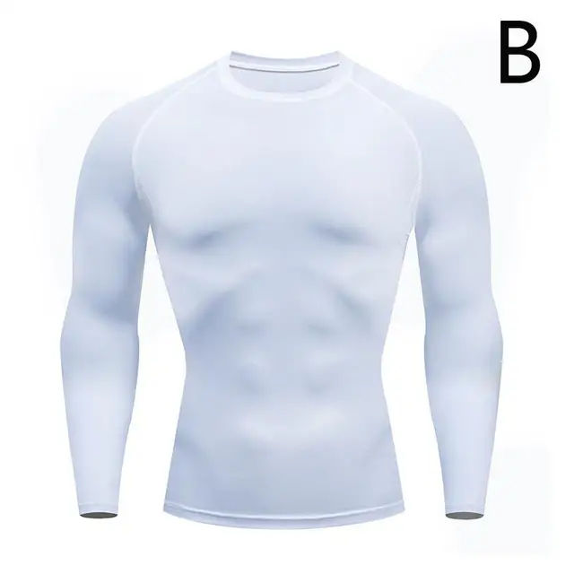 Maglietta Compressione Uomo Manica Lunga - Top Sportivo Elasticizzato, Asciugatura Rapida Per Fitness E Corsa
