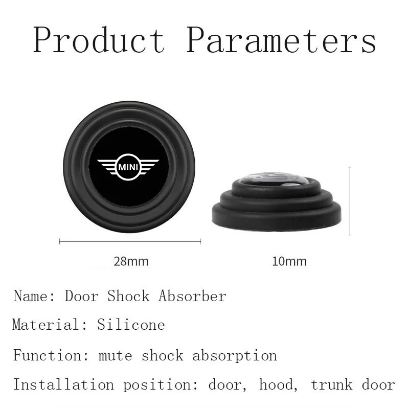 Car door anti-collision shock absorption silicone pad sticker for MINI One Coopers JCW Countryman WORKS R55 R56 F54 F56 F60 car door silicone pads