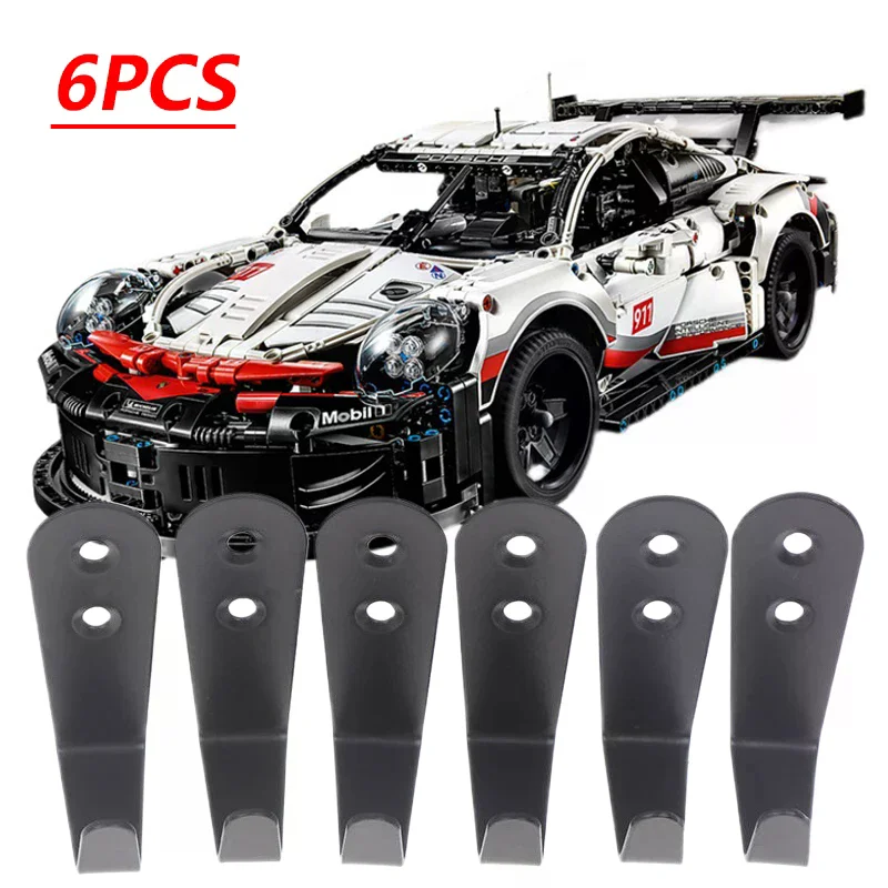 6개입 상품 벽걸이 훅 MOC 테크닉 F1 W14 E 벽걸이 자동차 전시대 (42171 벽걸이 훅)