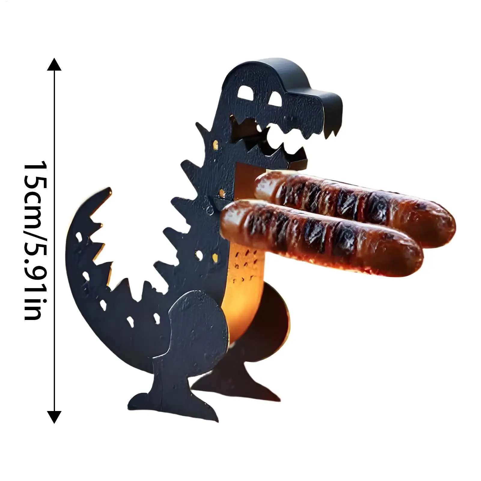 Hot Dog Holder Funny Dinosaur Shape Hot Dog Rack Reusable Barbecue Skewers Funny Hot Dog Griller Grilling Cookware & Rotisseries