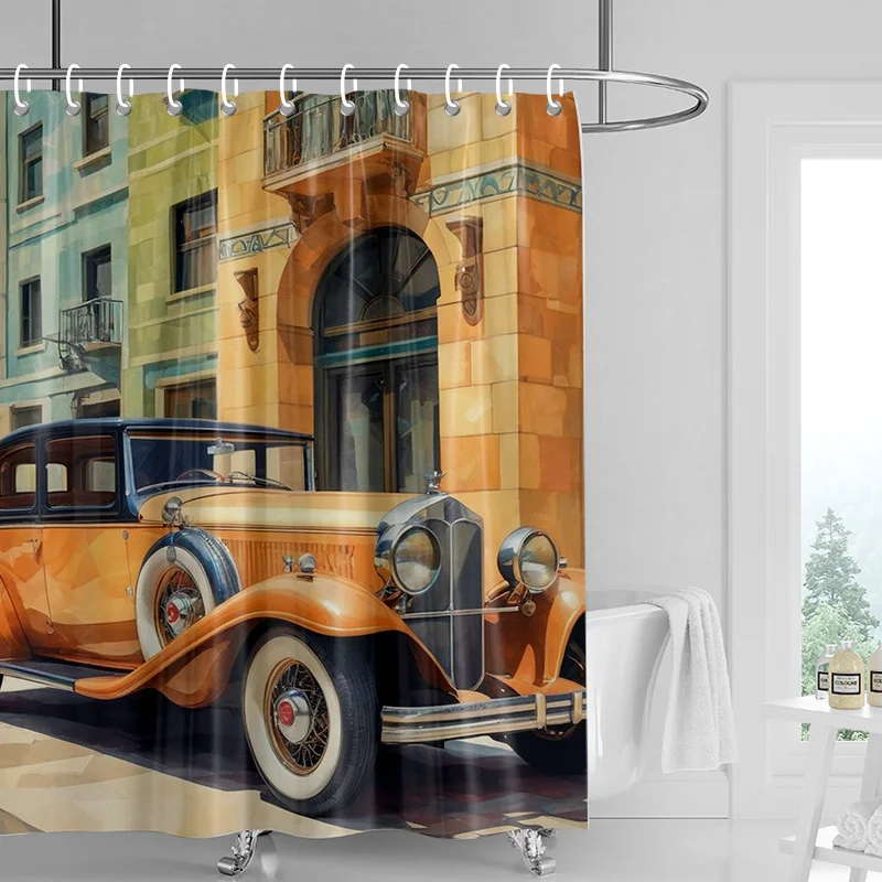 Car Cartoon Shower Curtain Waterproof Bathroom Curtain Bathroom Partition Curtain Universal Home Decor Ins Style 3