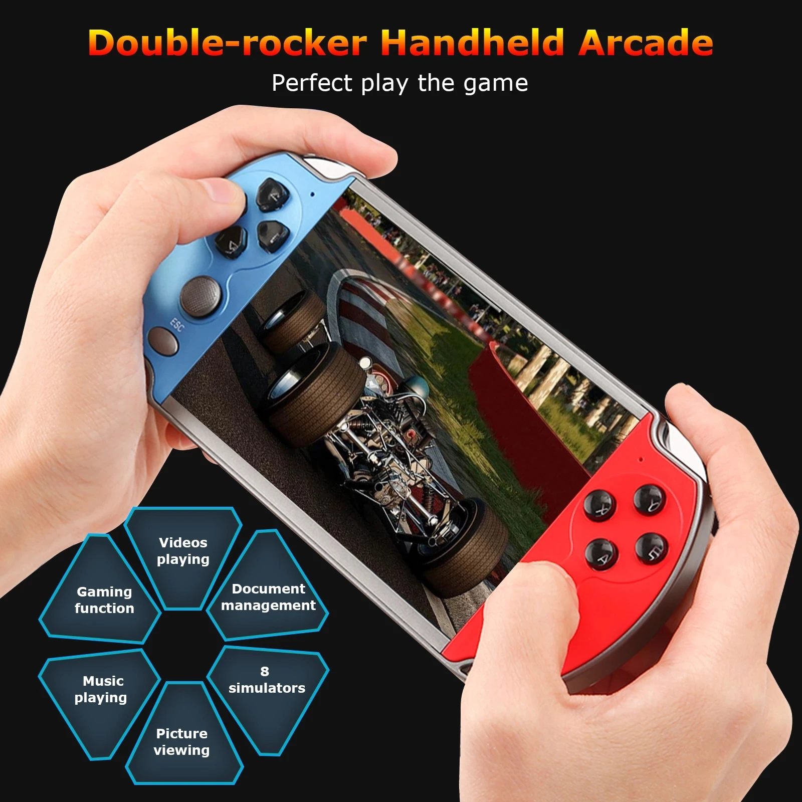 Hand Game Console Arcade Player Handheld for Child Portable Retro Video Kids Videogame Mini Emulator TV Classic Retrogaming Box - 4