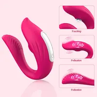 Leistungsstarke Saugen Drahtlose Fernbedienung Vibrator Tragbare U-förmigen Dildo Massagegerät Dual Klitoris Stimulation Paar Erwachsene Sex Spielzeug für Frauen 5