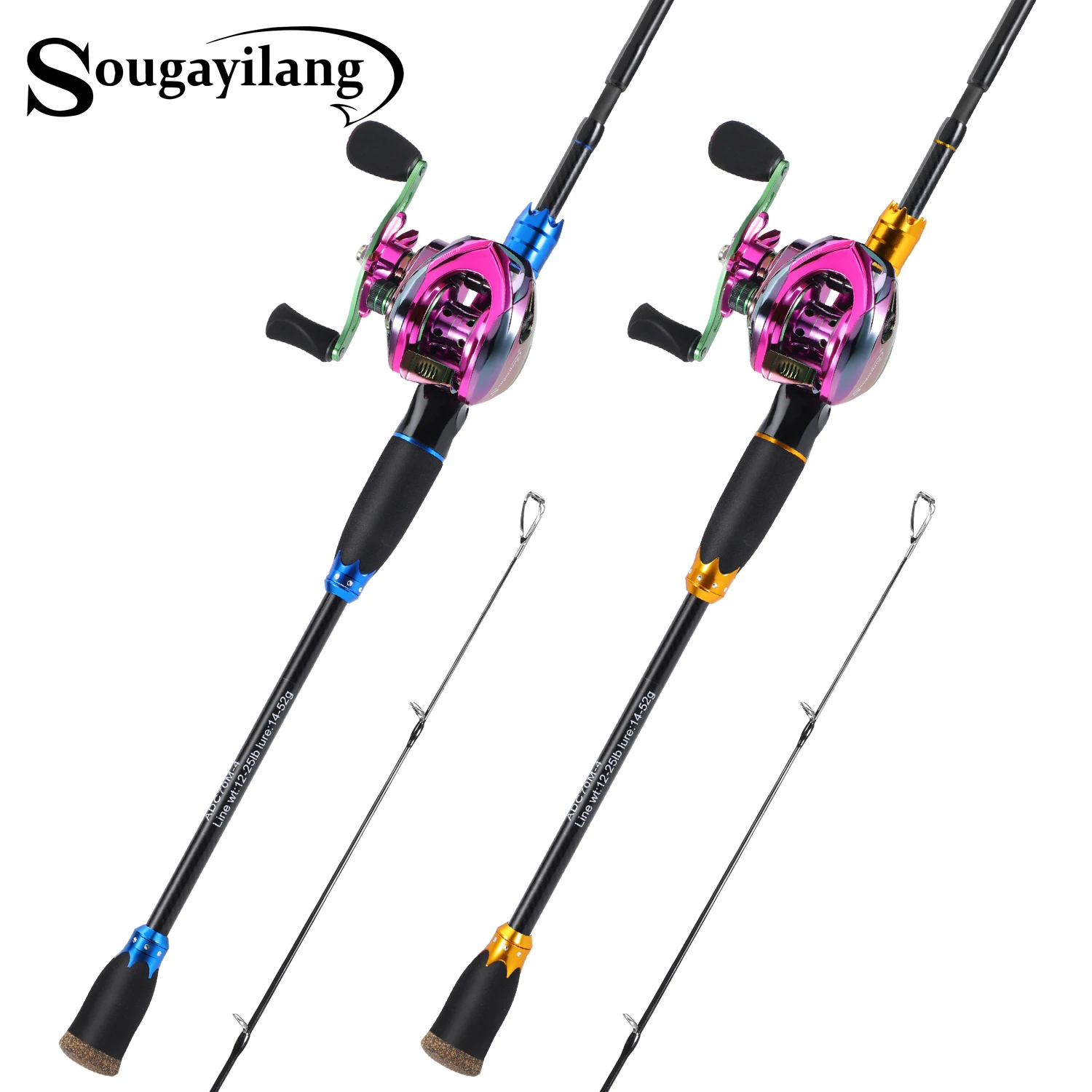 Sougayilang Fishing Rod Combo 2.1M 4 Sections 2-6LBs Fishing Pole and 6.3:1  Gear Ratio EVA Handle Baitcasting Reel Fishing Pesca - AliExpress