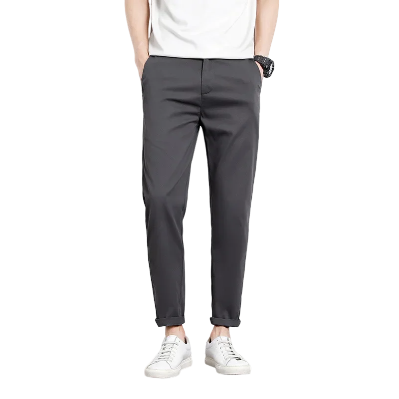 

Spring Korean Style Casual Solid Color Versatile Suit Pants for Men's Loose and Fat Plus Size 9/4 Workwear Pants