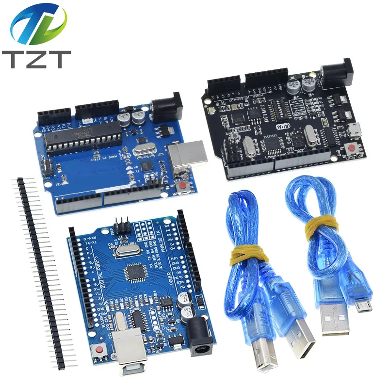 1 Set UNO R3 Official Box ATMEGA16U2+MEGA328P Chip For Arduino UNO R3 Development board + USB CABLE