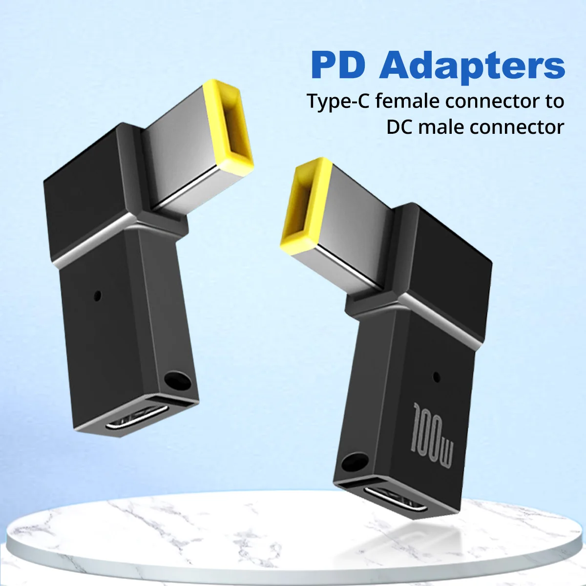 Adaptateur d'alimentation pour ordinateur portable, connecteur de Type C  femelle à cc mâle, convertisseur PD 100W, adaptateur de charge rapide pour  ordinateur portable Lenovo Thinkplus