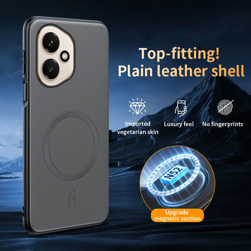 Magnetic Leather Shield Cover - Anti-Fingerprint, Non-Slip, PC+TPU Construction