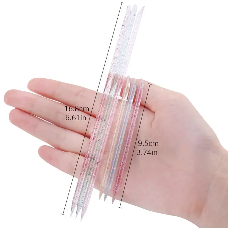 End Nail Art Cuticle Pusher Reusable Crystal 50/100Pcs Stick Double Cuticle Remover Tool Pedicure Care Nails Manicures Tools