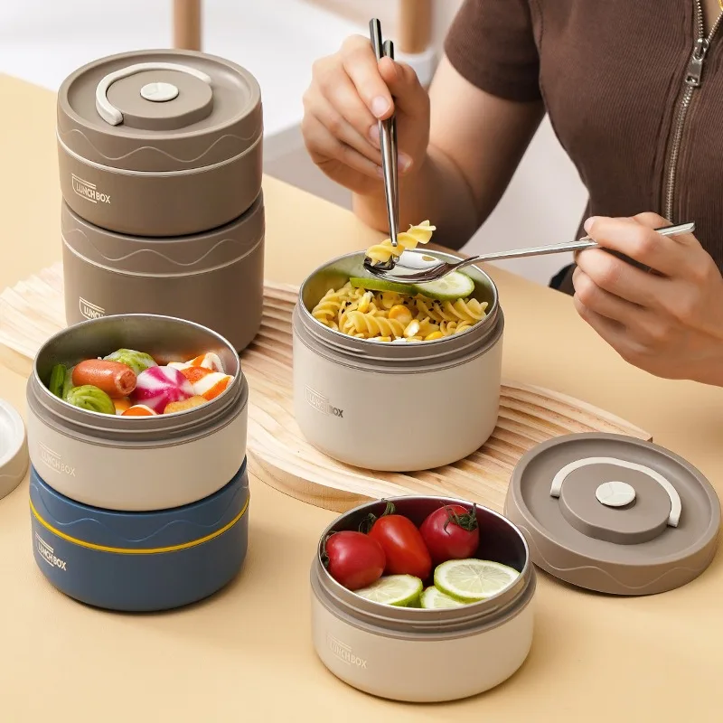 Microwavable Portable Insulated Food Container Lunch Box Stainless Steel Bento Box Insulated Leakproof Thermal Lunch Bag Set lunch box