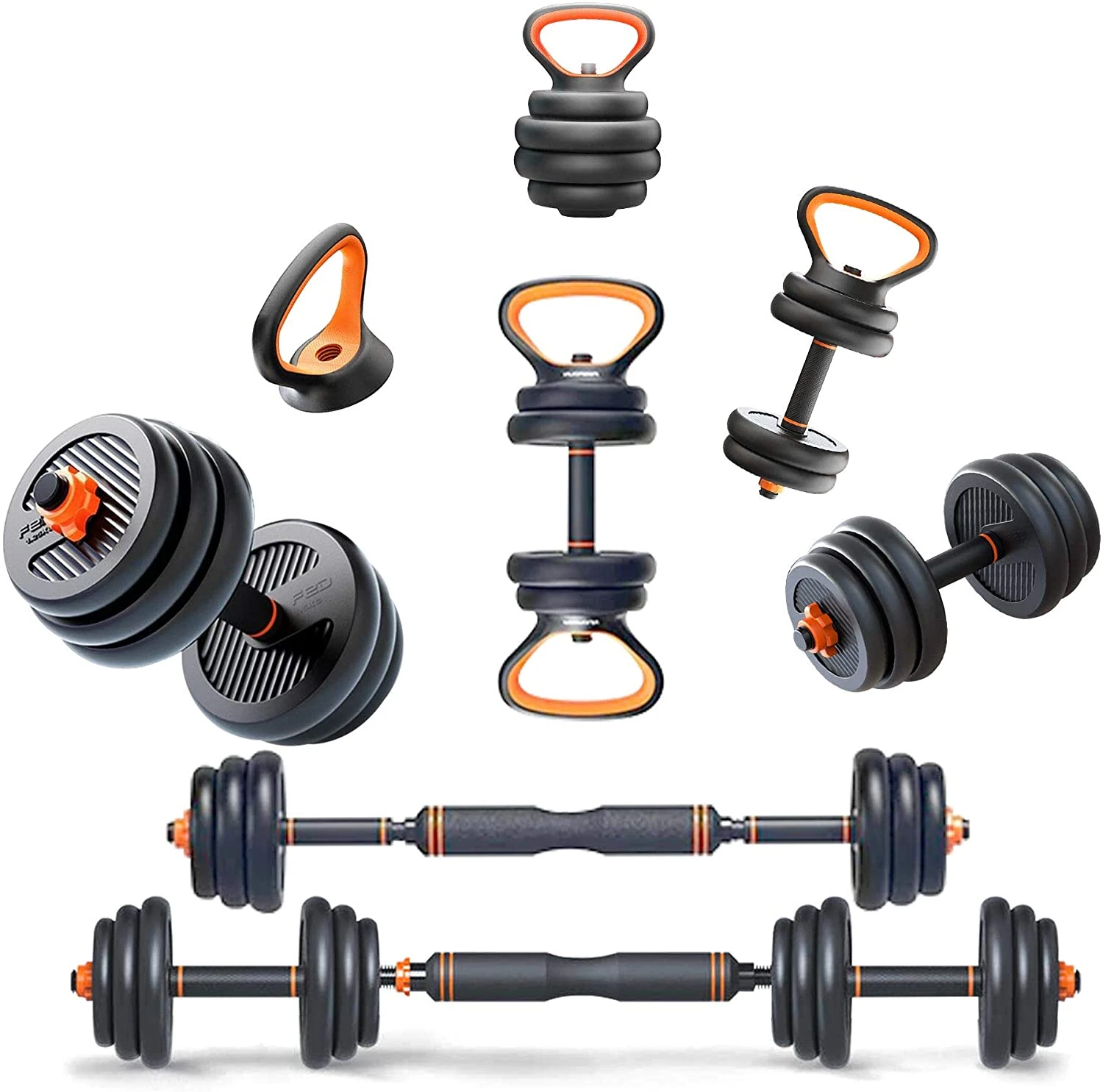 Fitness Dumbbell Weight Plates Home Gym Barbell Kettlebell Dumbbell Set ...