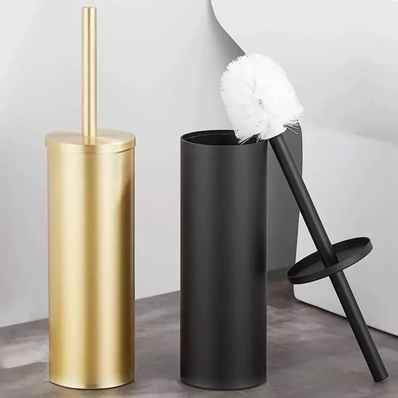 

Aluminum Toilet Brush And Holder Set Bathroom Cleaning Brush Household For Bathroom Floor Cleaning Accessories Gold