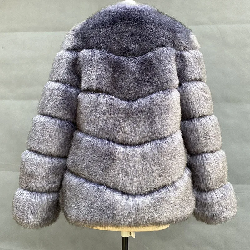 Fur New Patchwork Fur Coat for Women's Winter Fox Fur Style Commuting Fur Coat