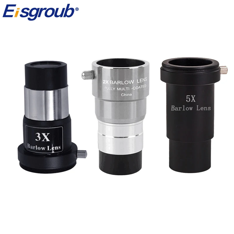 Eisgroob Metal 2 X3X/5X Extender Telescope Double Universal Barlow Lens Per Contattare Un Oculare Da 1.25 Pollici 31.7Mm