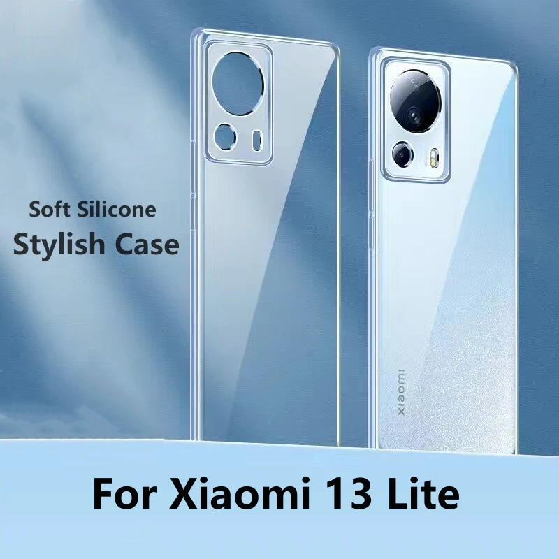 Funda elegante de lujo para Xiaomi 13 Lite, carcasa a prueba de golpes para  Xiaomi Mi 13 Lite 5G, silicona suave, Capa Simple transparente - AliExpress