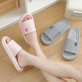 Lightweight Soft Sole Couple Home Slippers Women 2026 Summer Eva Non Slip Beach Flip Flops Woman Platform Indoor Bathroom Slides 1