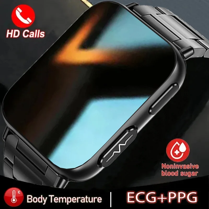 

New Men's non-invasive blood glucose smartwatch ECG+PPG Uric acid Lipids IP68 waterproof smartwatch for women for Android IOS