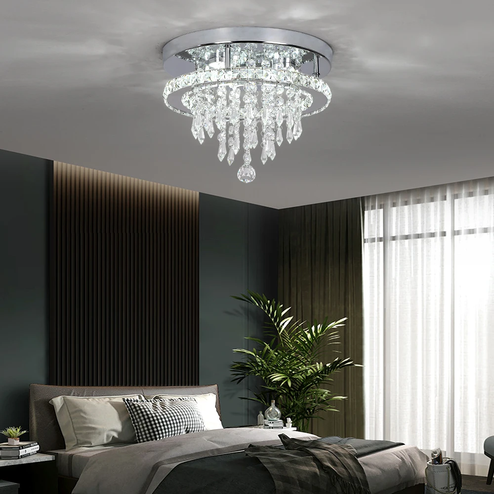 Interior Modern LED Crystal Ceiling Light, Lâmpada