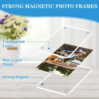 Acrylic Fridge Magnetic Photo Frames 6x9cm Home Decor Double Sided Clear Magnetic Frame for Display 2.46x3.54 Inch Magnet 4