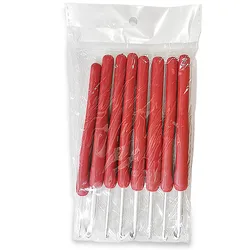 Set of 8 Soft - Grip Aluminum Crochet Hooks (2.5 - 6mm) for DIY Knitting Projects (1Set Red)