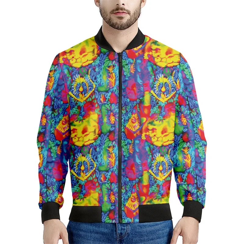 thumbnail image 1 of Chaqueta con cremallera psicodélica abstracta para hombre, sudadera de gran tamaño con estampado 3D, chaquetas bomber de manga larga para primavera y otoño para mujer, 1 of 4
