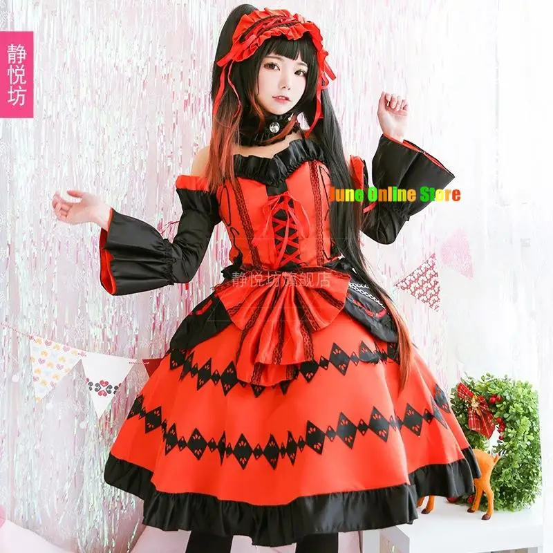 Anime DATE A LIVE Tokisaki Kurumi Cosplay Costume Wig Fancy
