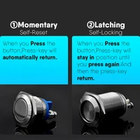 12mm 16mm 19mm 22mm Panel Hole Metal Push Button Switch Power Flat/High/Ball Head Momentary/Locking Screw Pin NO/NC Car Doorbell - Image 4