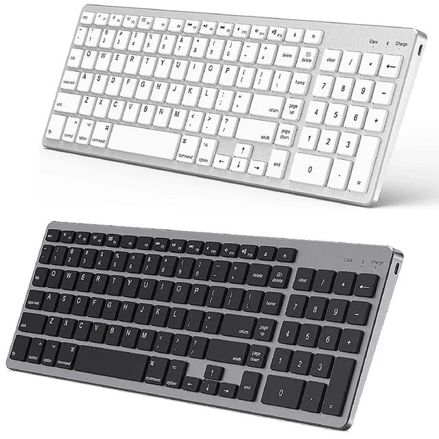 Ultra Slim Wireless Bluetooth Keyboard and Mouse Set Compatible for Mac OS/iOS/iPad OS Rechargeable Keyboard for MacBook