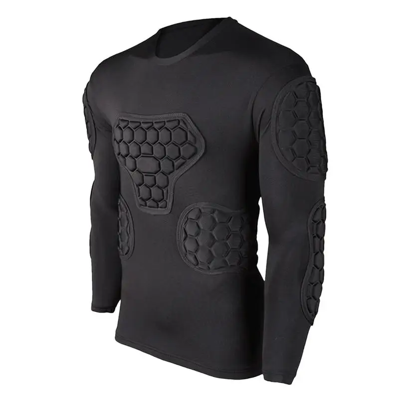 

Padded Compression Shirt Chest Protector For Football Basketball Paintball Cycling Men's Padded Compression Shirt Protective