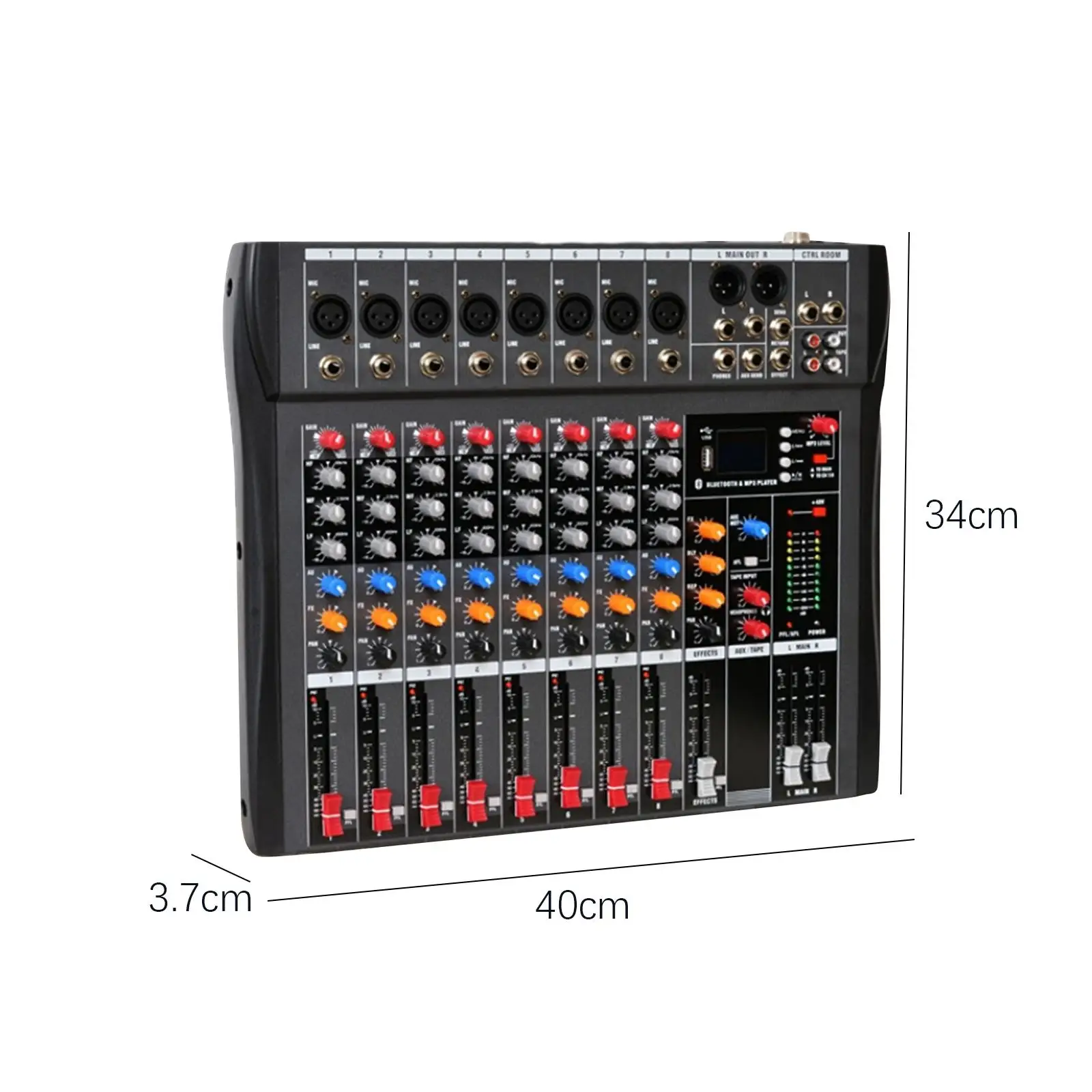 

8 Channel Mixer Sound Mixing Console Sound Board Console Multifunction Sound Card for Gaming DJ Studio Karaoke Stage Streaming