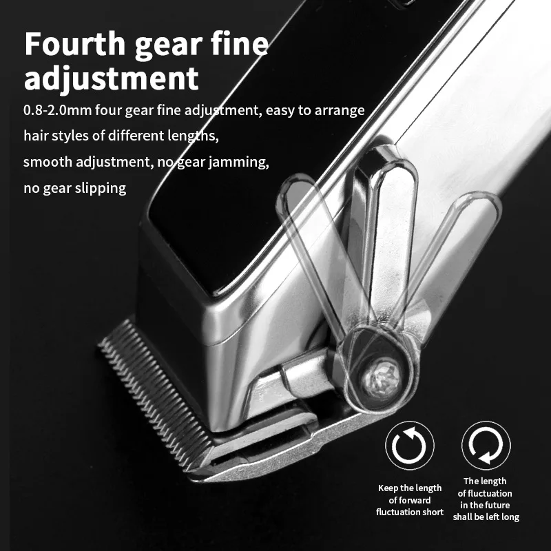 WAIKIL professional men's electric hair clipper LCD digital display trimmer USB rechargeable adjustable electric push shear 3