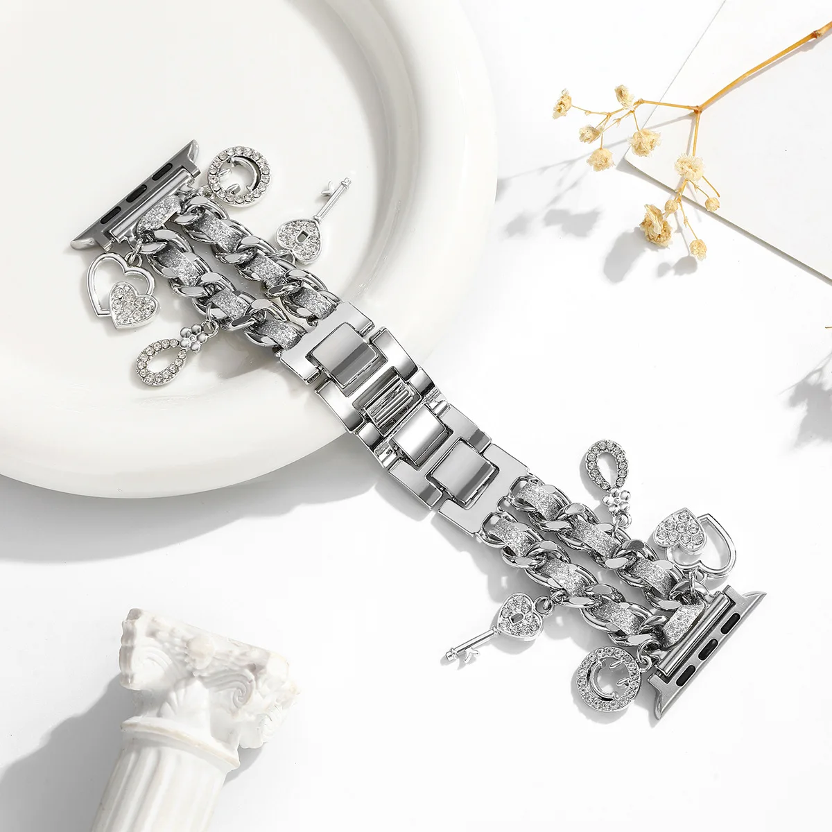 Elegant Metal Link Bracelet for Women - Premium Watch Strap