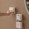 1pc Wall Mounted Cotton Pad Storage Boxes Dustproof Bathroom Organizer For Cotton Swabs Makeup Adhesive Jewelry Holder Box 3