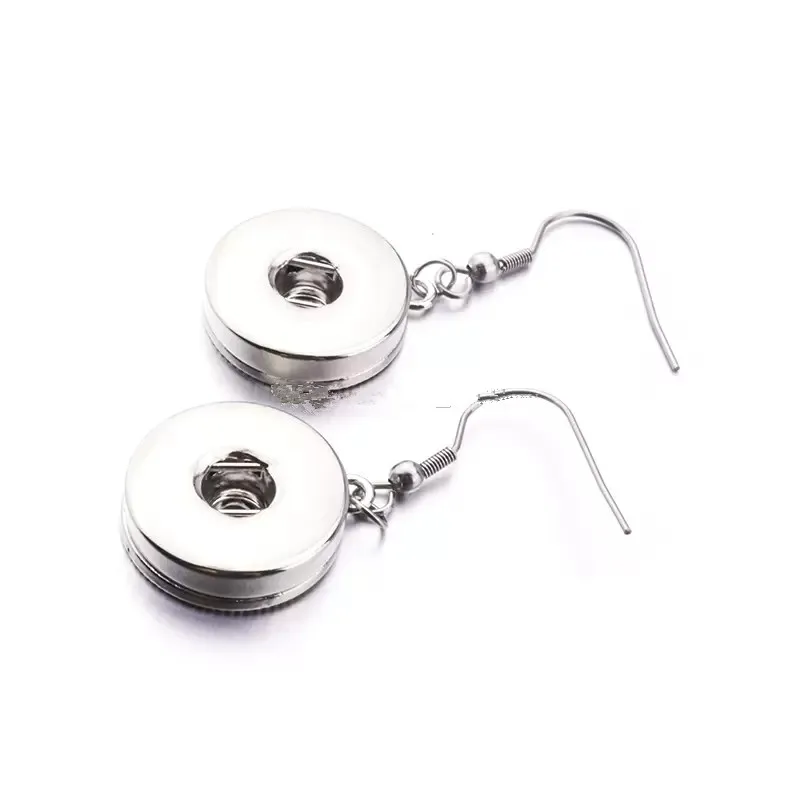 10sets Simple 12mm 18mm Snap Button Dangle Earrings Necklace Set  for Women  Snaps Jewelry