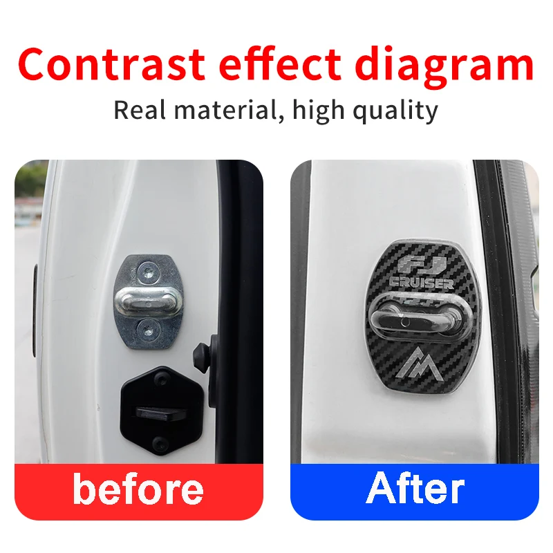 Car Door Lock Cover 2006-22 FOR Toyota FJ Cruiser Accessories Interior Modification Door Lock Buckle Stopper Decoration Case Protection Cover