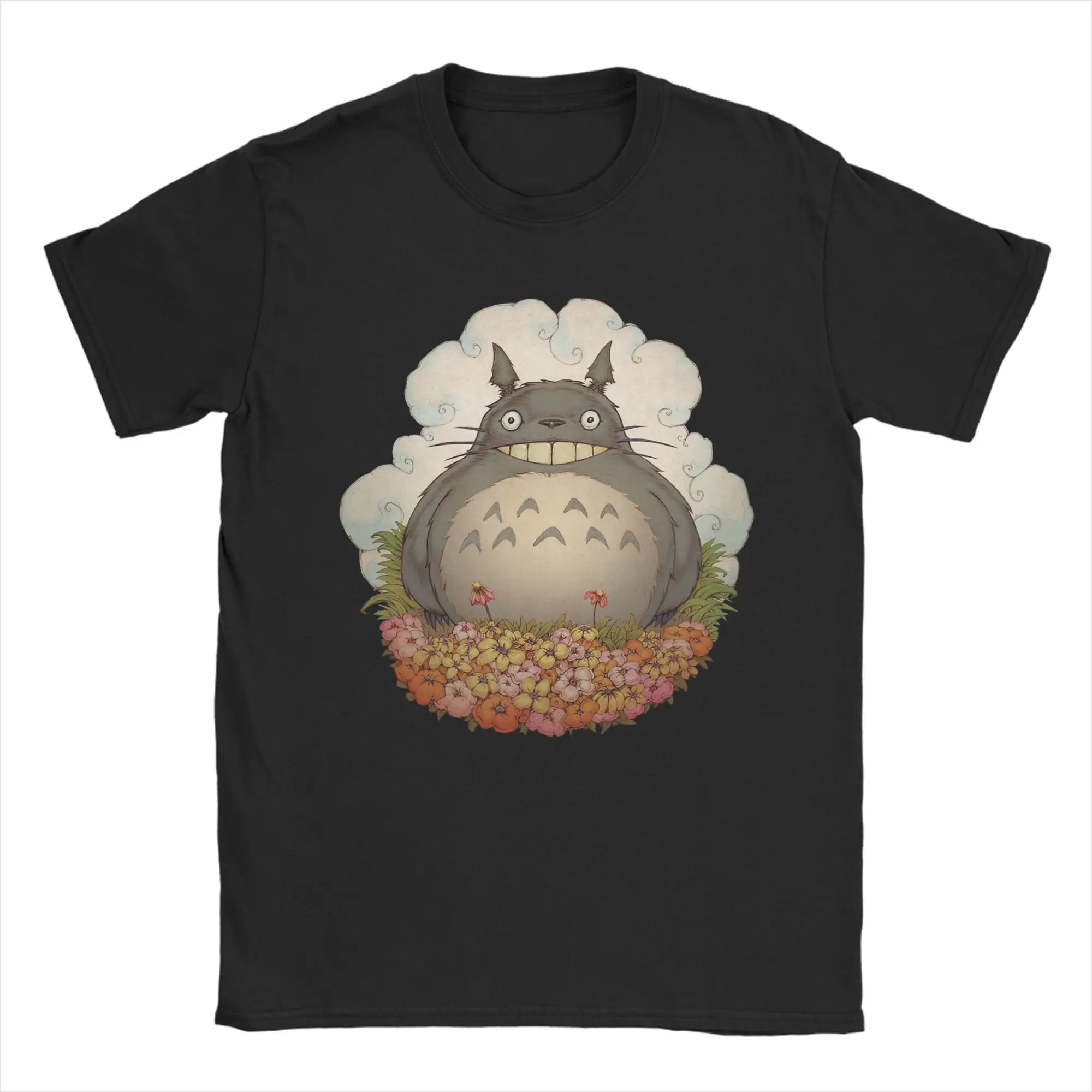 Vintage Totoro-Inspired Graphic Cotton T-Shirt - Fun & Casual Crewneck Tee