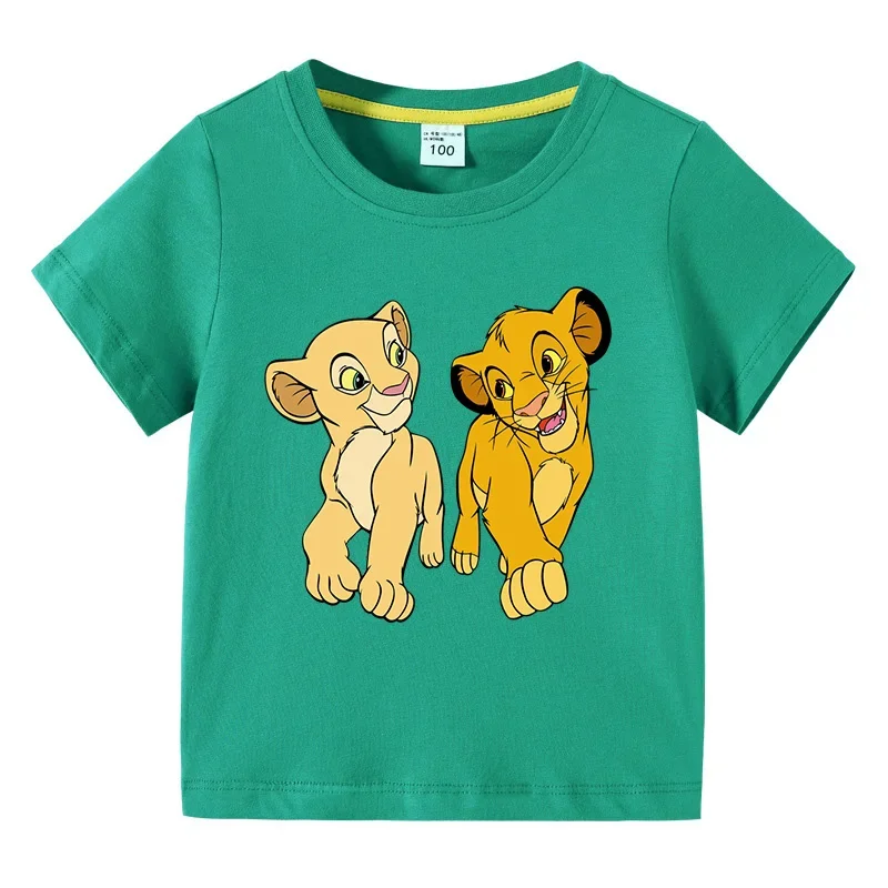 Potdemiel SummerThe Lion King Simba Printed Boys Cotton T Shirt Baby Girls Clothes Short Sleeve Tee Tops for 2-10 Years 4