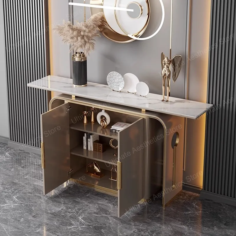 Consolle di design portaoggetti Tavoli consolle moderni e unici per corridoio di lusso Consolle semplici ed eleganti Meuble Mobili per soggiorno - immagine 3
