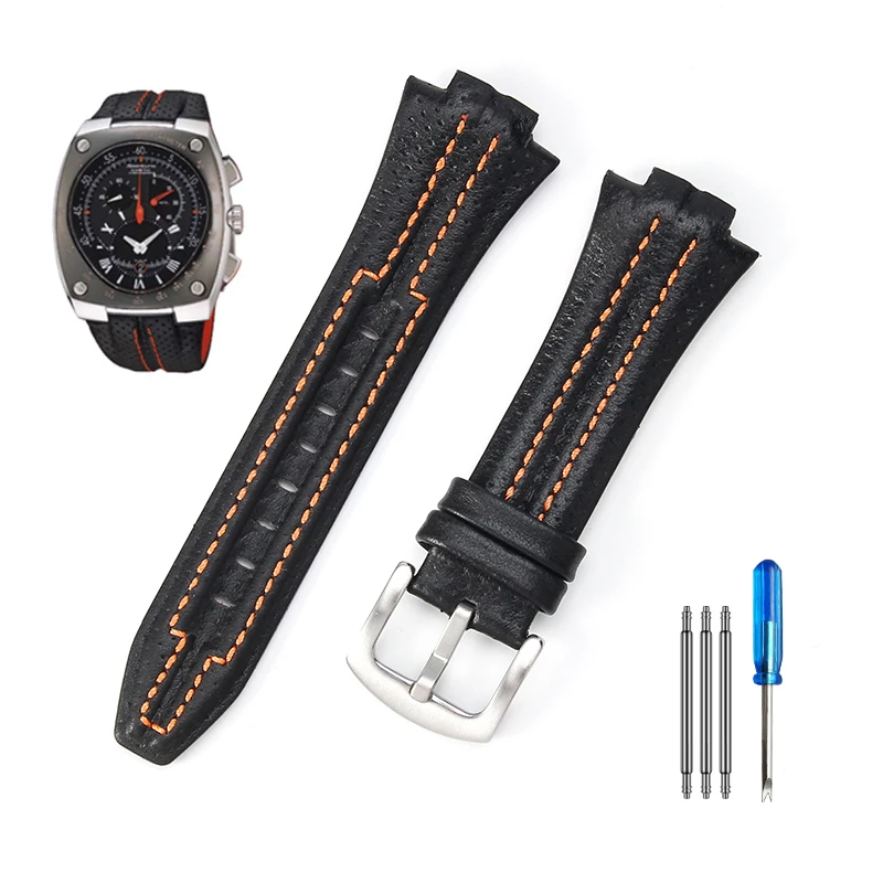 Premium Cowhide Leather Watch Strap - Sportura Series, 27x15mm