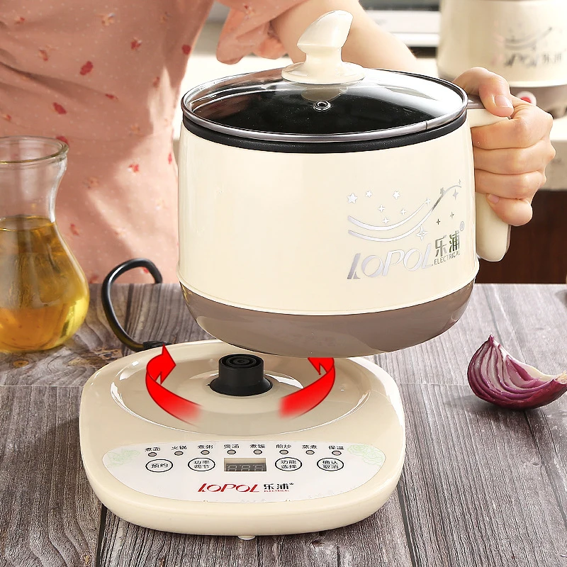 Electric Cooking Pot Dormitory Multi functional Household Electric Stir Fry Steaming Cooking Integrated Pot Dormitory Small Pot 3