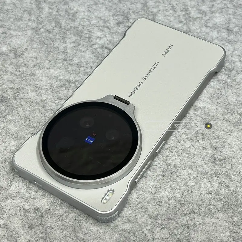 Luxury Leather Shockproof Case with Lens Protection & Bracket - Rimless, Skin-friendly Feel Cover