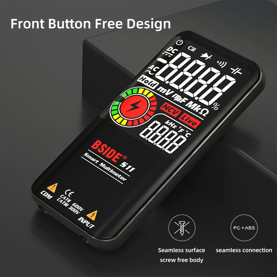 BSIDE S10/S11 Digital Multimeter 9999 T-RMS 3.5"LCD Color Display DC AC Voltage Capacitance Ohm Diode NCV Hz Live wire Tester