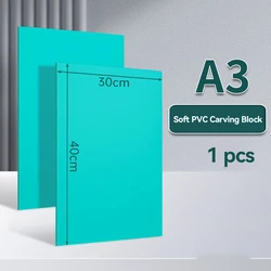 Soft Carving Rubber Block Printmaking Stamp Kit - A3/A4/A5 Sheets for Art and Craft Linoleum Projects (1Pc 3mm A3)